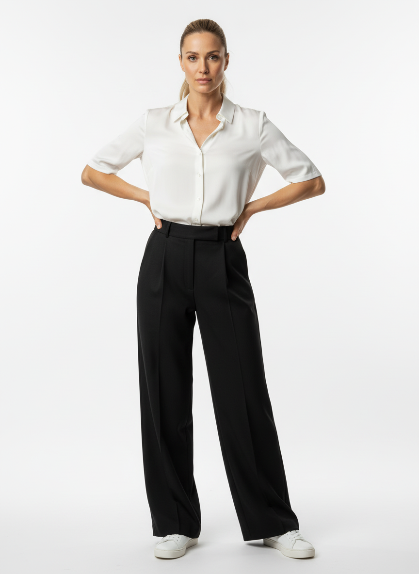 Marlenehose, bügelfrei black