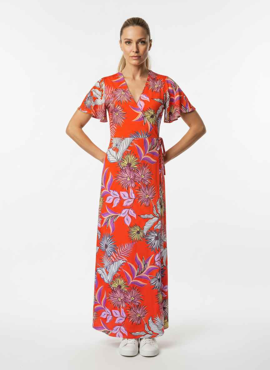 Jerseykleid Wickeloptik