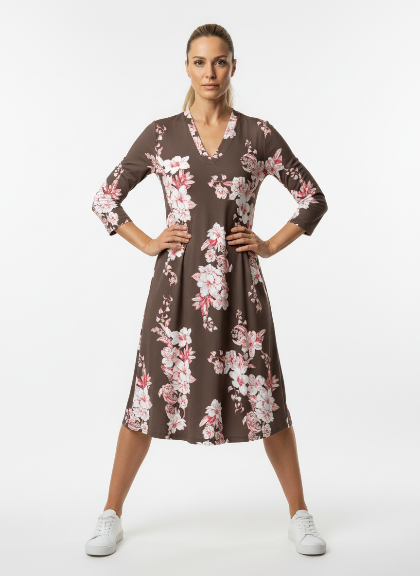 Seidenkleid mit Blumenmuster