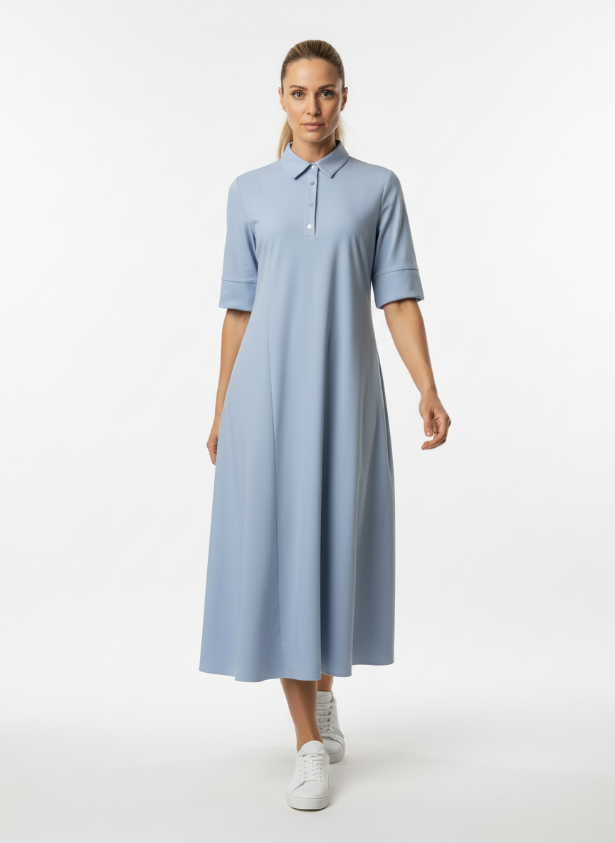 Polo Dress sky, bügelfrei
