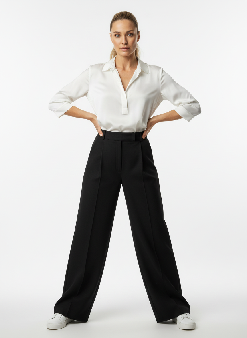 Marlenehose, bügelfrei black