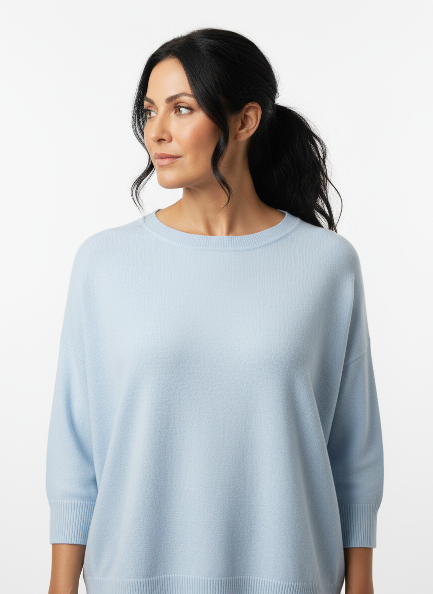 Lässiger Cashmere Pullover one size sky