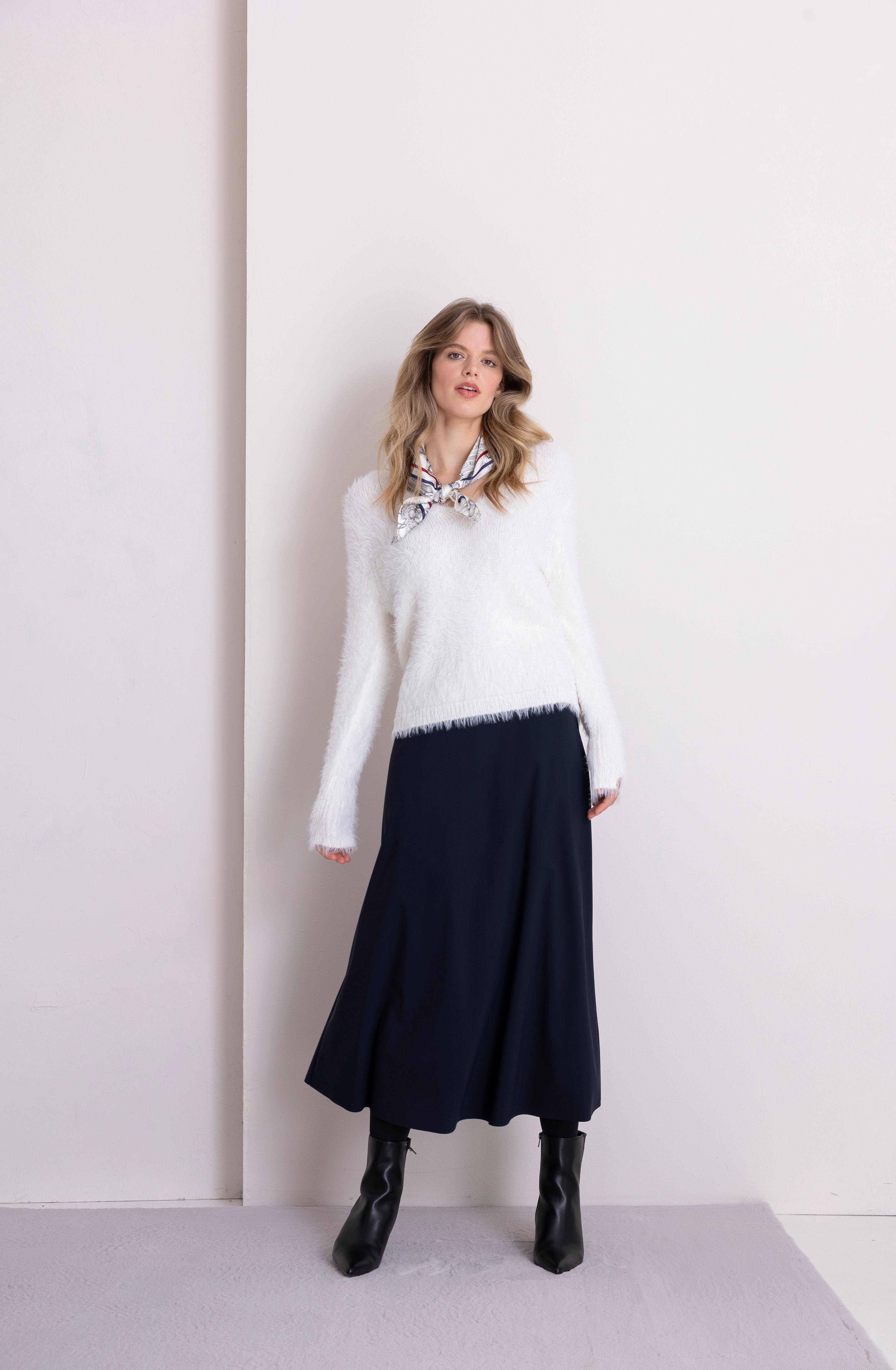 Langer Rock bügelfrei, navy