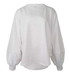 Sweatshirt Rundhals - weiß