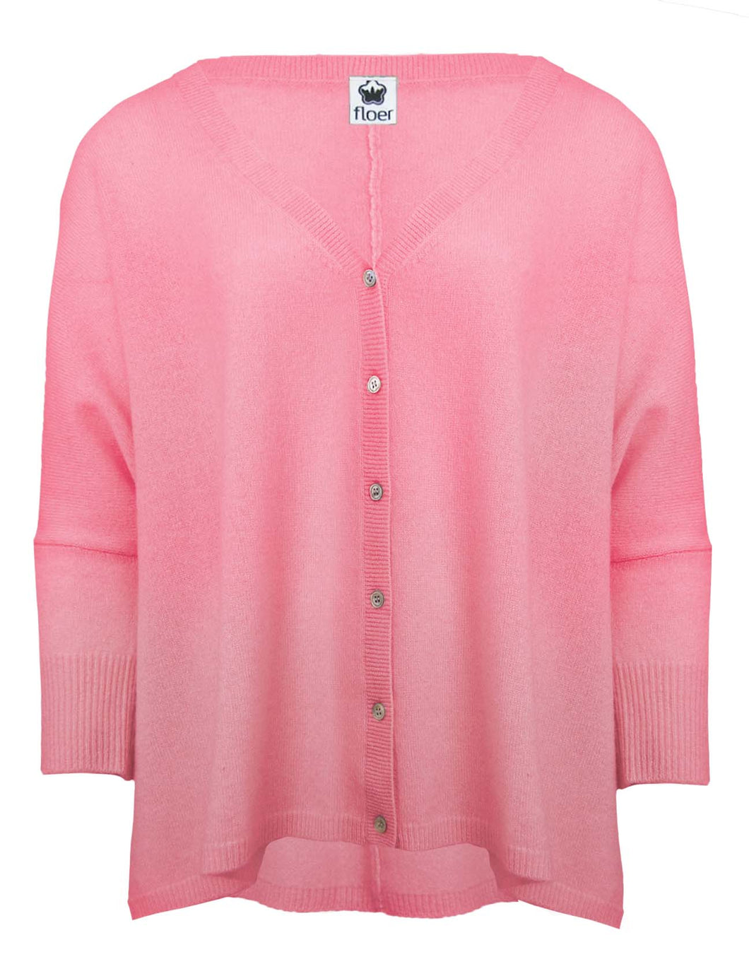 Cotton/ Cashmere Sweater/Cardigan - candy